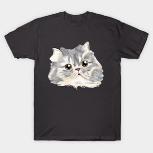 Grey Cream Cat Boy Head _ Bunniesmee T-Shirt